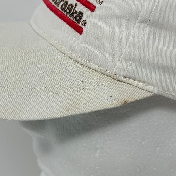 Vintage 90s Nebraska Cornhuskers Hat Cap UNL 3 Bar Line The Game Snapback White - Picture 6 of 15